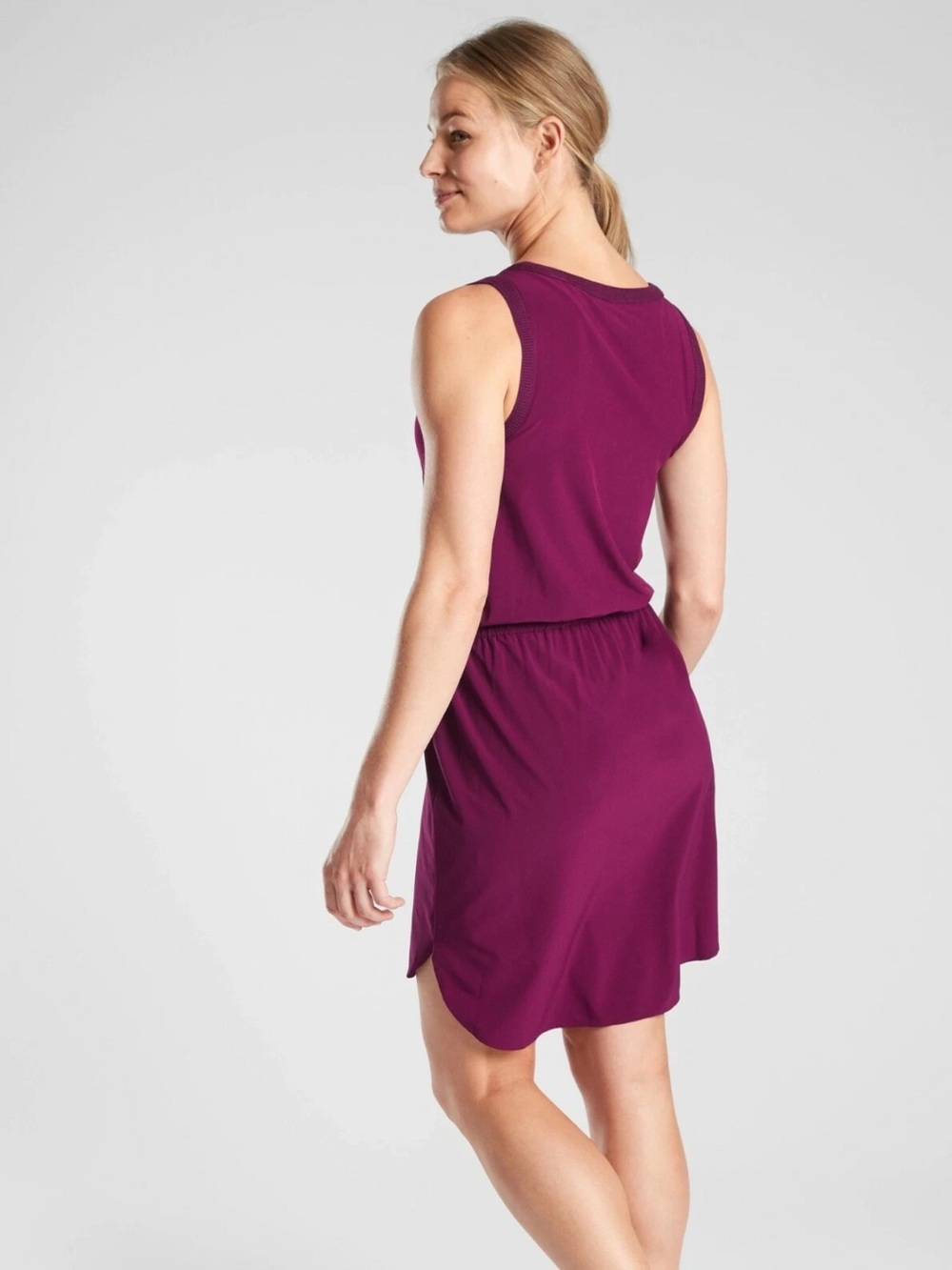 ATHLETA Rincon Dress Beach Plum Sleeveless Drawstring Cinch Waist Mini Sporty S - Picture 5 of 17